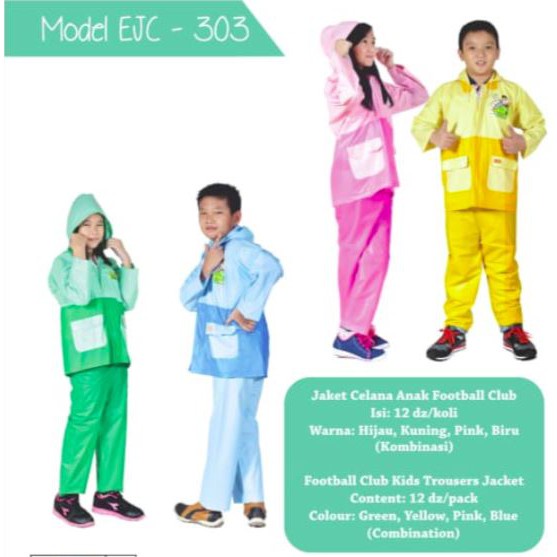 Jas Hujan Mantel Baju Celana Anak Setelan Jas Hujan Jaket Celana Anak SD Elmondo Nouvo 302 Lucu Imut