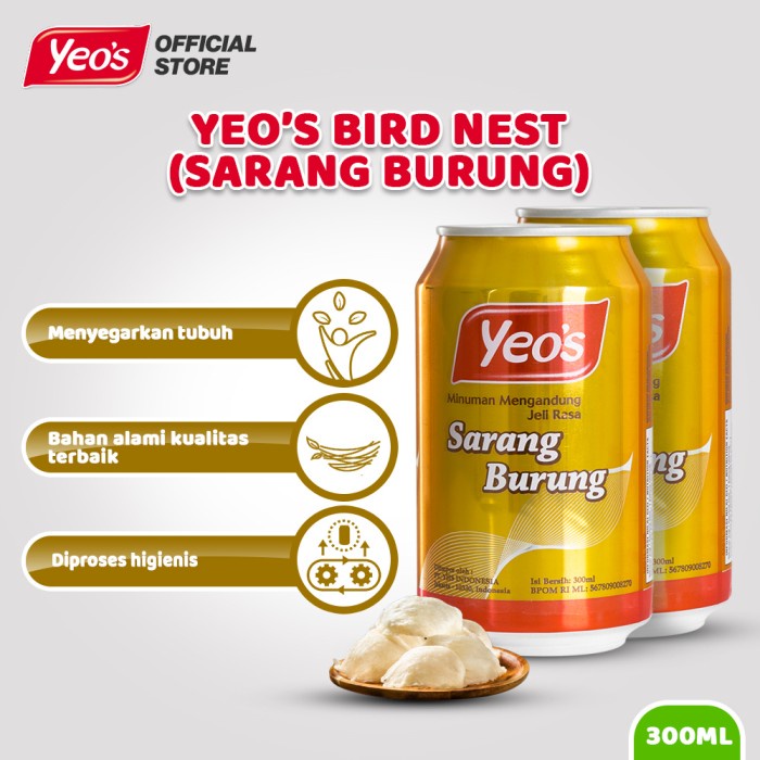 

MINUM-SIAP-DRINK-TO-READY- YEO'S SARANG BURUNG (BIRD NEST) 300ML - 6 PCS -READY-TO-DRINK-SIAP-MINUM.