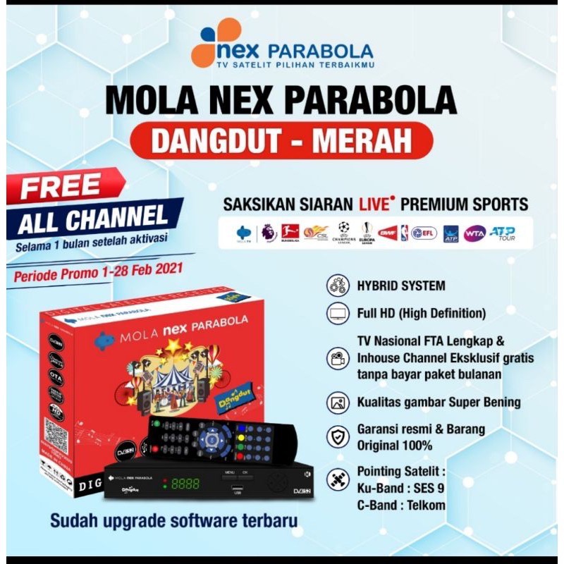 Receiver Parabola Kvision Nex Parabola Merah Kuning Receiver Liga Champion