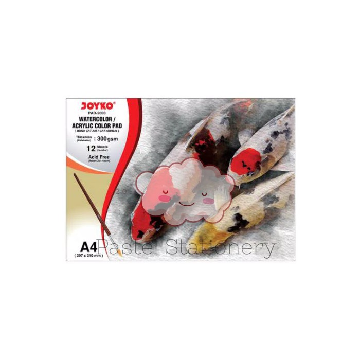 

Watercolor Acrylic Pad - Buku Cat Air Akrilik Joyko PAD-2000 A4 300gsm