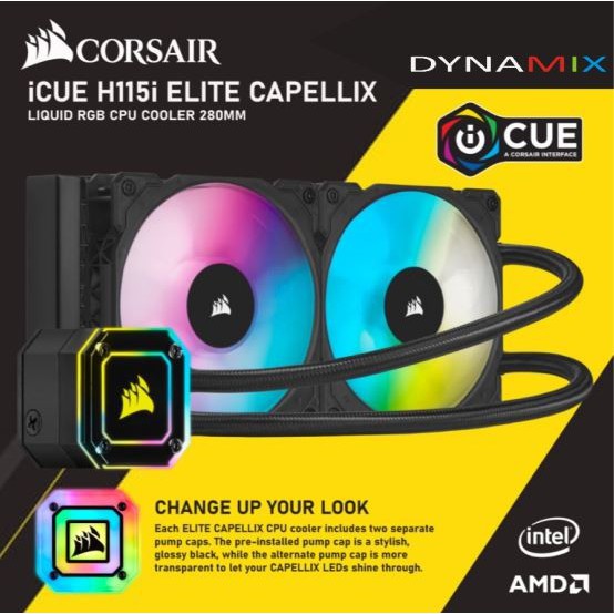 Corsair iCUE H115i ELITE CAPELLIX Liquid CPU Cooler RGB 280mm