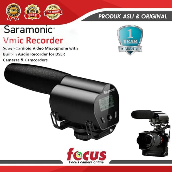 Saramonic Vmic Recorder - Shotgun Mic Microphone with Audio Recorder