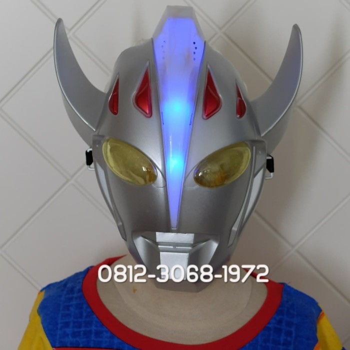 rrnjt05g Topeng Nyala Baju Kostum Anak Superhero Ultraman Taro Tanduk - Size 6 Tr50T4Ts
