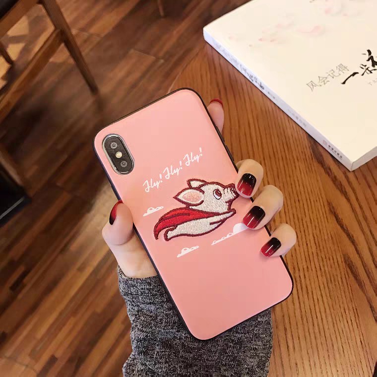 IPhone XR Flying Pig Pug Case Hardcase Casing Cover Premium