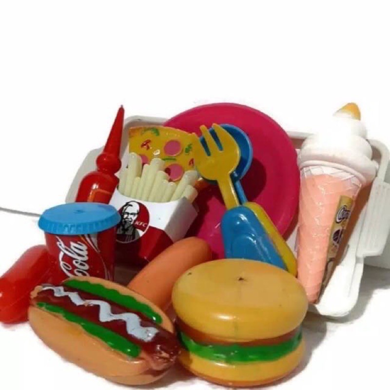 MAINAN ANAK BURGER SET MAINAN MASAK MASAKAN MAINAN ANAK PEREMPUAN MAINAN ANAK CEWEK