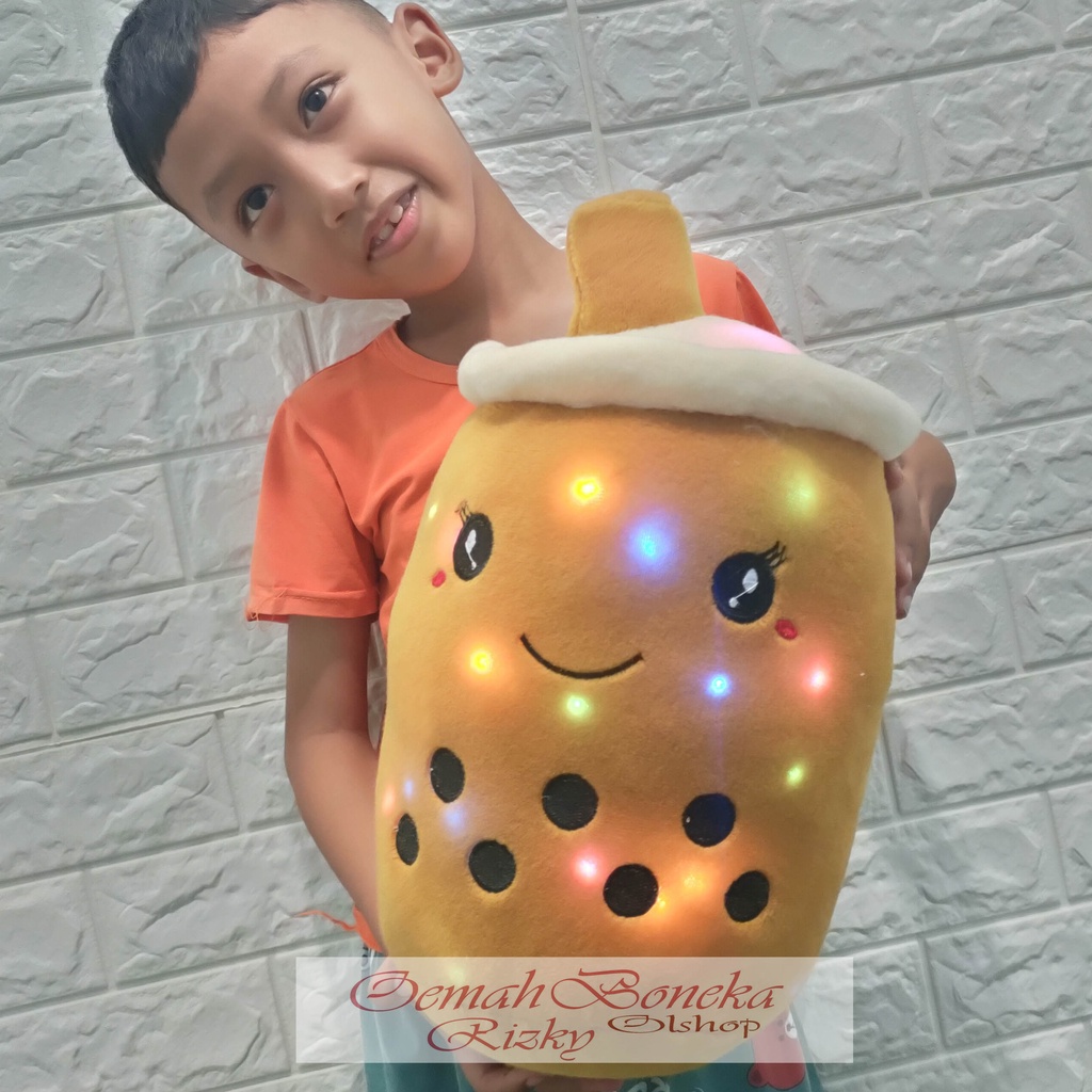 Boneka Boba Bubble Milk Tea Brown Sugar LED/Boneka Boba Bubble Milk Tea Brown Sugar LED/boba murah