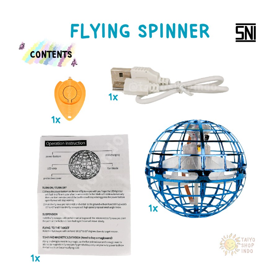 Flying Spinner LED lights Flynova Nova Bola Terbang Seru