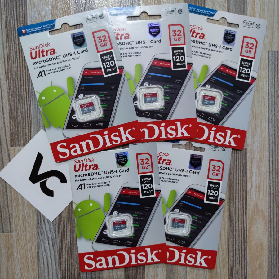 MicroSD SanDisk Ultra 32GB A1 Memory Card 32 GB Class 10 Micro SD 120MB/S MicroSDHC Kartu Memori