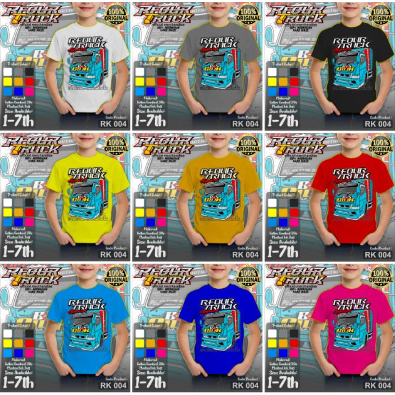 KAOS DISTRO ANAK BOSS CILIK KECIL EDISI TRUCK T-SHIRT DISTRO ANAK UNISEX BAJU KIDS 1-7th