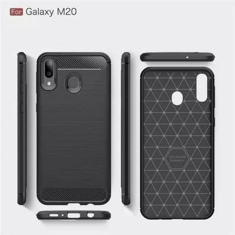 Ipaky for Samsung M20 Case ribbon ipaky Carbon softcase ultrathin silicon