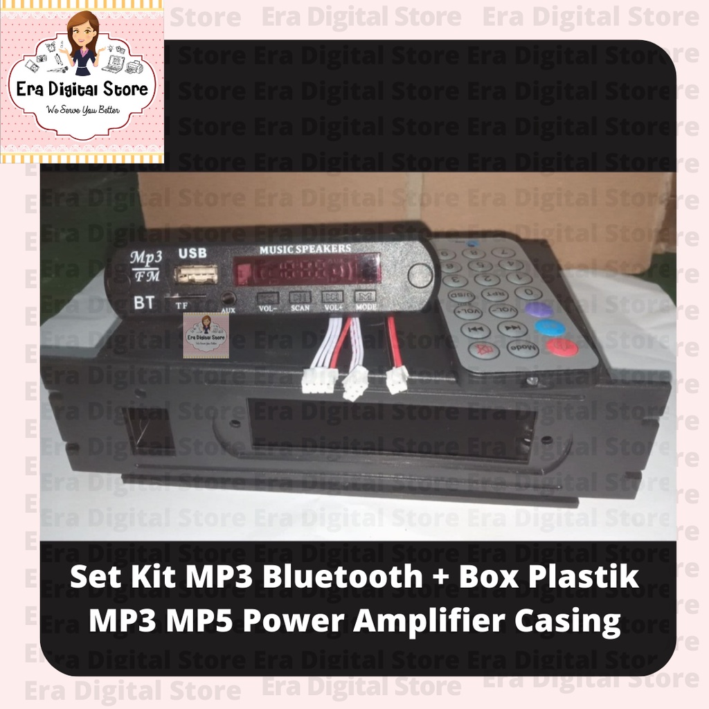Set Kit MP3 Bluetooth 7.5V sd 9V. + Box MP3 MP5 Power Amplifier Casing