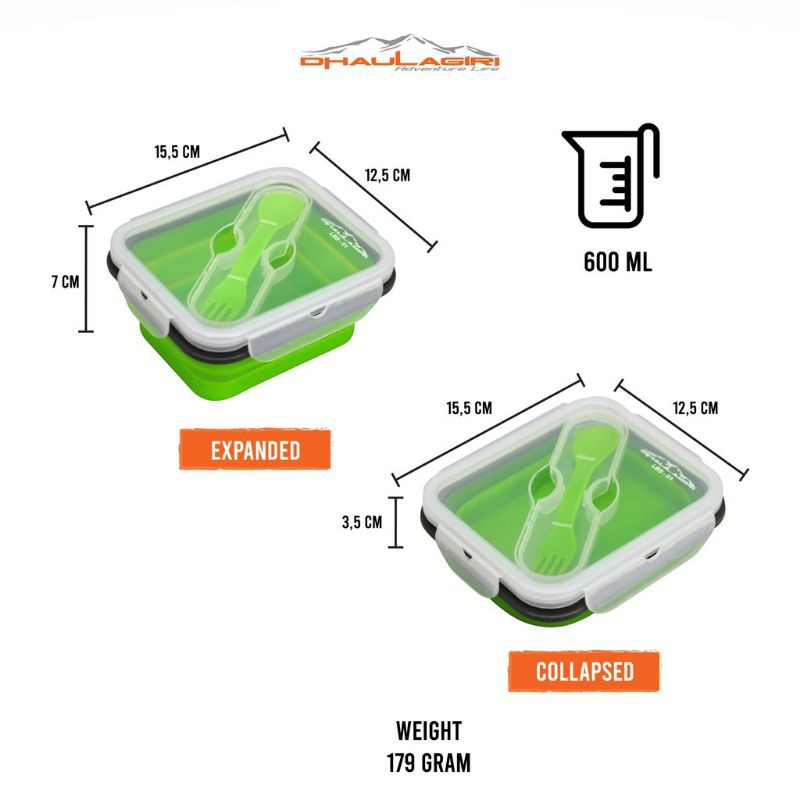 Dhaulagiri Lunch Box Silicon Tempat makan Kotak Bekal sekolah DH 01