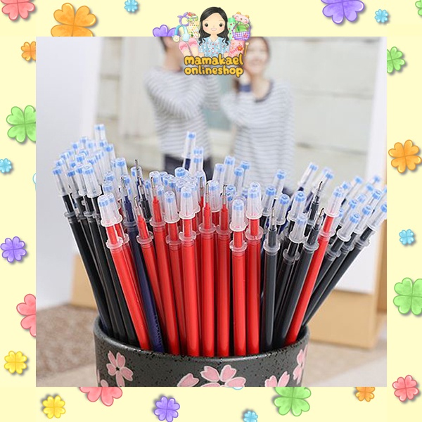 

MK839 REFILL ISI ULANG PULPEN KARAKTER WARNA HITAM BLACK BIRU BLUE TINTA GEL