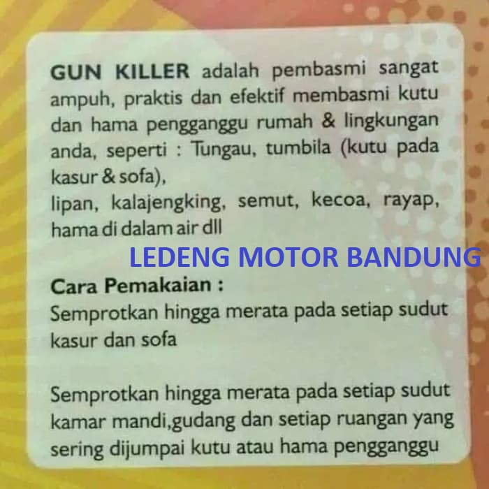 Botol Gun Killer Pembasmi Kutu Hama Tungau Tumbila Untuk Sofa Kasur Aman