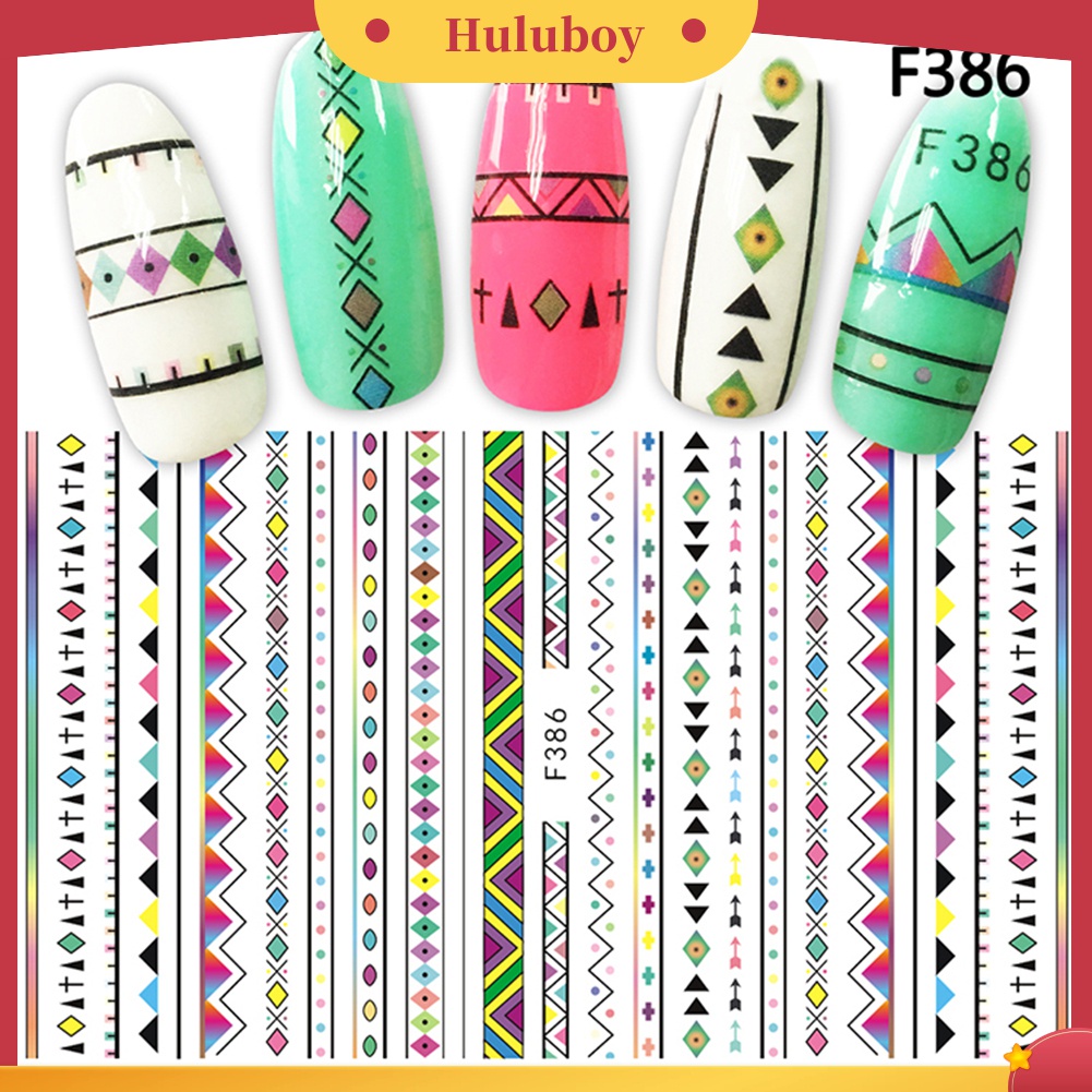 Huluboy Huluboy♡ Stiker Decal Motif Bunga Untuk Dekorasi Nail Art DIY