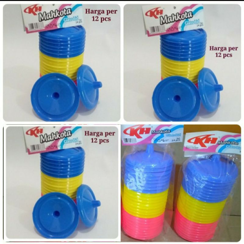 TUTUP GELAS PLASTIK/TUTUP GELAS KOPI/TUTUP GELAS PLASTIK KECIL ISI 12 PCS
