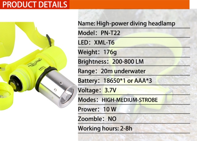 PAKET Senter LED &amp; Lampu Kepala ANTI AIR Tactical CREE  PN-T22