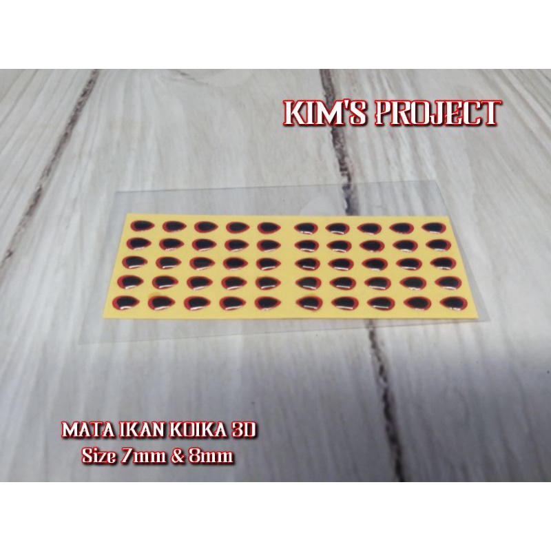 mata ikan 3D koika 7mm dan 8mm