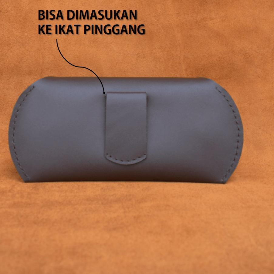 Sarung dompet tempat kacamata kulit asli handmade bisa di ikat pinggang SS- 566>>