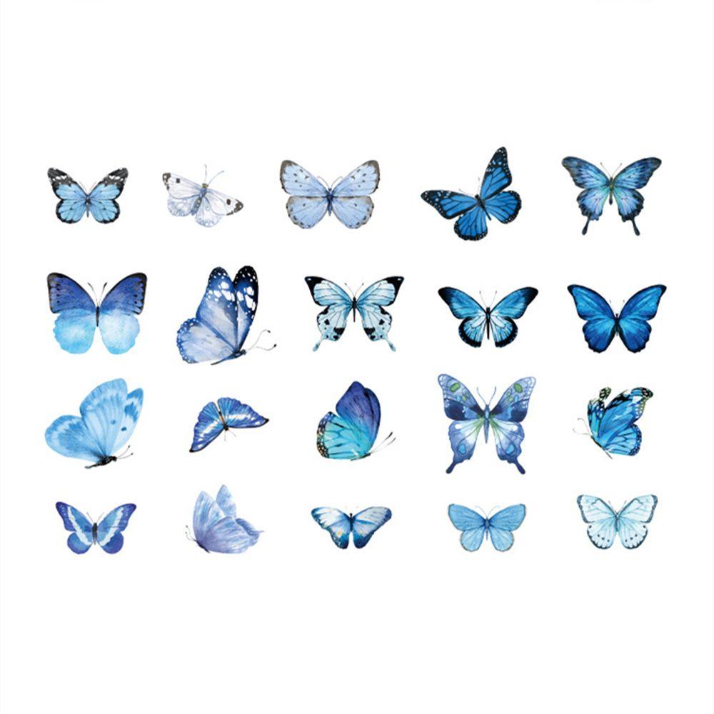 40pcs Stiker Motif Bunga Butterfly Tahan Air Untuk Scrapbook