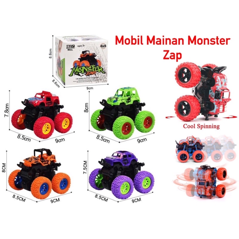 Mobil Mainan Monster Truck Zap Mobil Zip Off Road 4 Drive