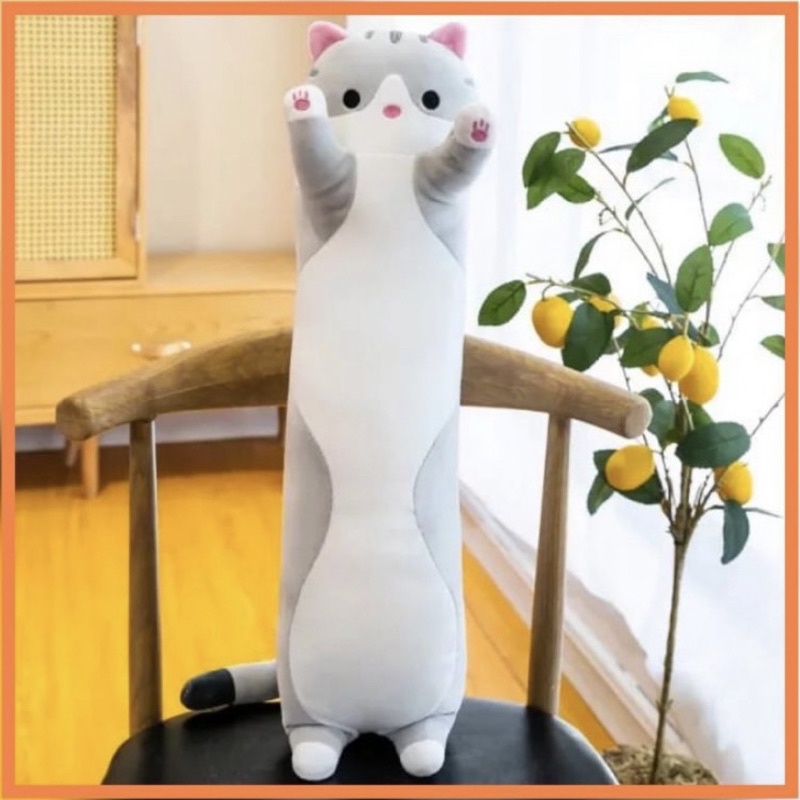 Boneka Guling Kucing Berdiri Panjang Tinggi 60cm Kado Special Hadiah Buat Anak Tersayang Boneka Guling Berkarakter Kucing Terbaru Guling Untuk Tidur Nyaman Berkarakter Kucing Lucu Imut Banyak Jenis Boneka Untuk Tidur Guling Jenis Kucing Oren Abu-Abu Pink