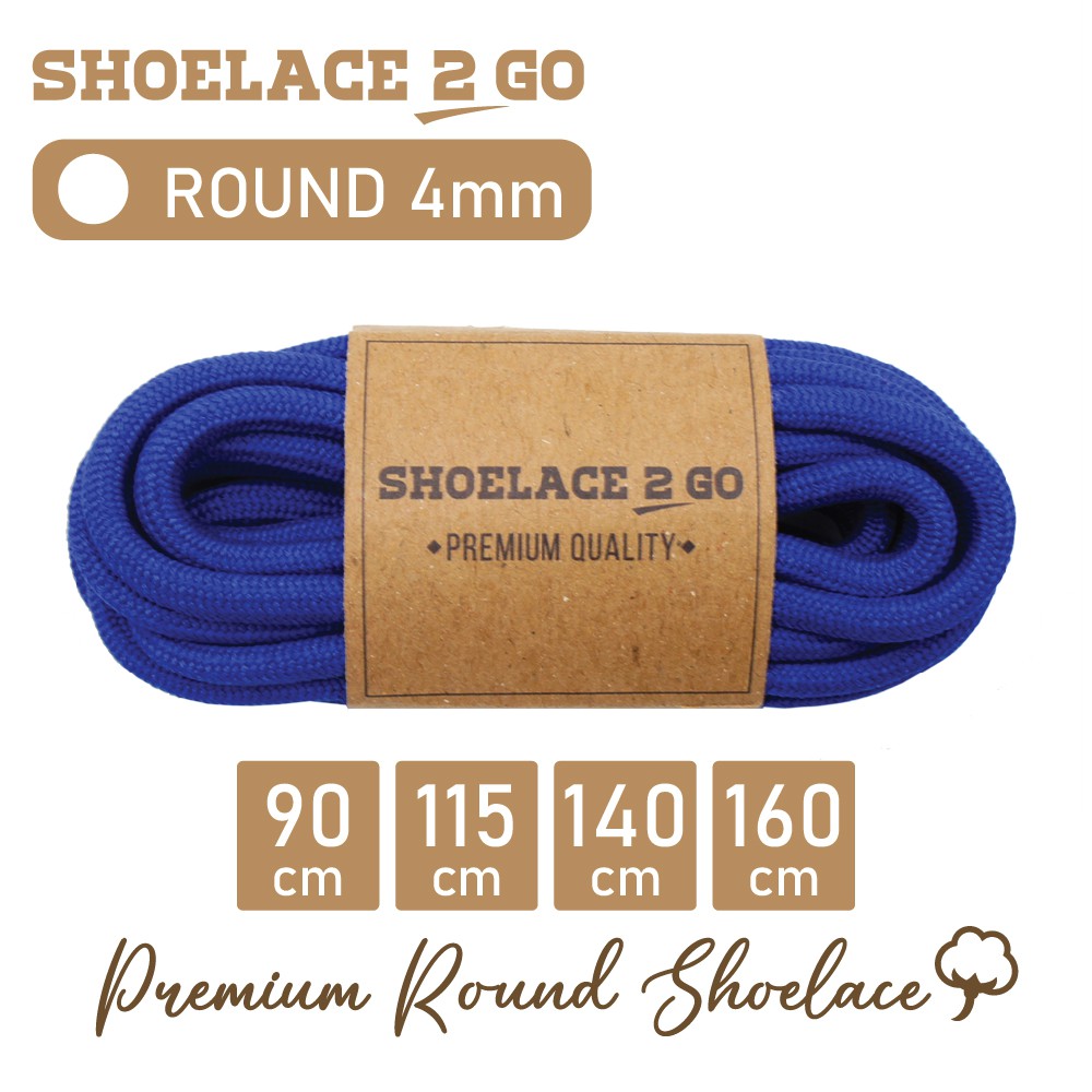 SHOELACE 2 GO PREMIUM TALI SEPATU BULAT ROUND - SR4 - J1 - BLUE - 4MM