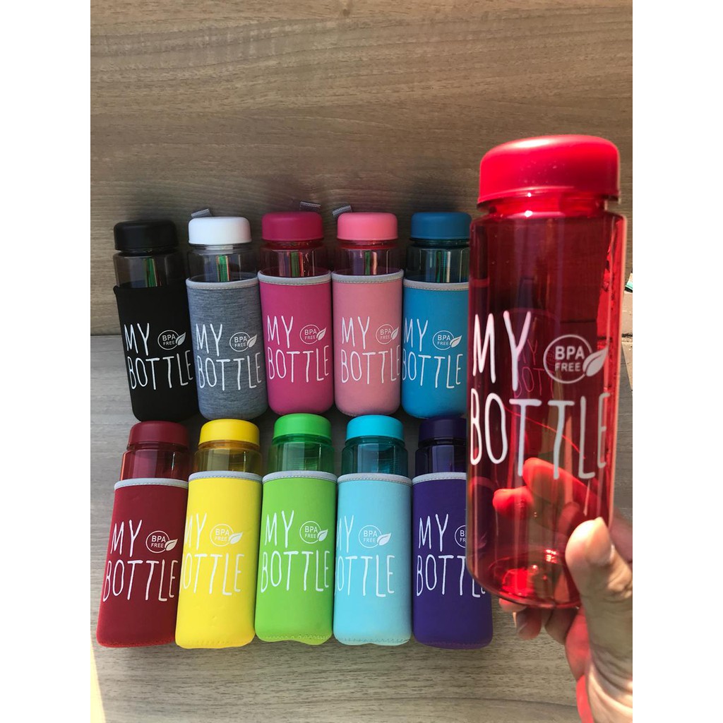 MY BOTTLE FULL COLOUR + POUCH BUSA LOGO BPA FREE Infused Water Logo BPA