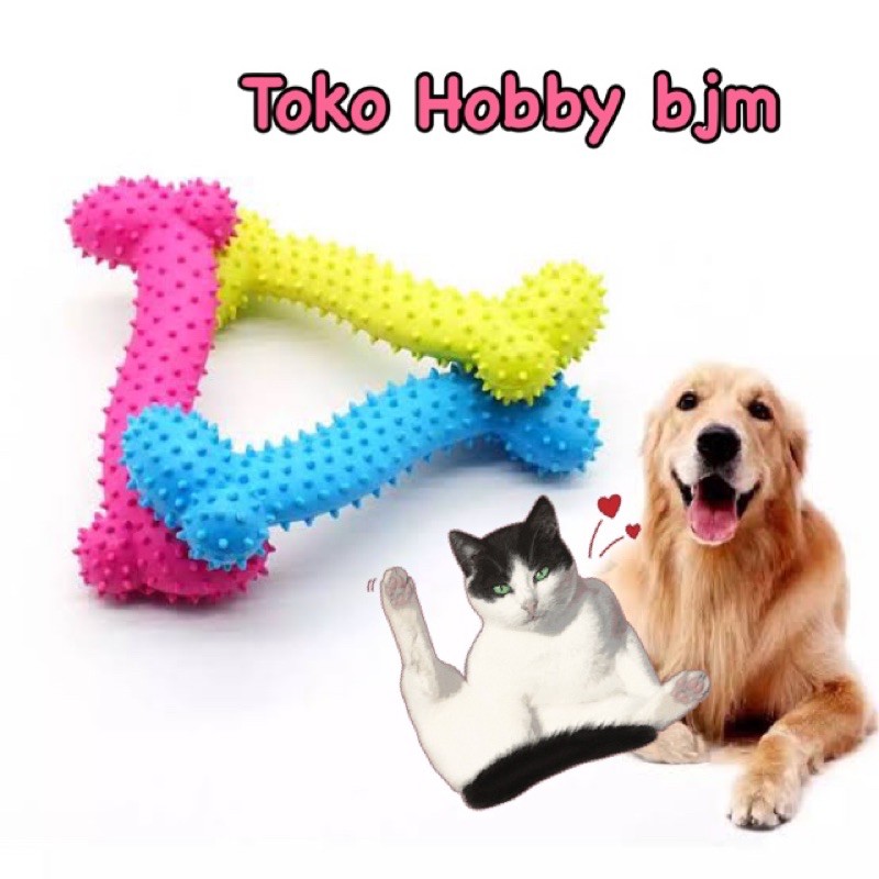 Mainan gigit kucing anjing hewan tulang cat dog pet toys toy teaser main gigitan puppy kitten