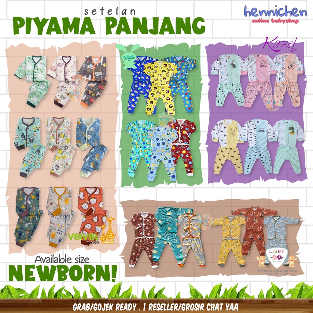 BANYAK MOTIF Velvet / Libby / Miyo / Aruchi /Junior  Setelan piyama anak CLOUD / HUNTER SERIES PANJANG NEW BORN / 3-6 BULAN  baju anak / baju bayi