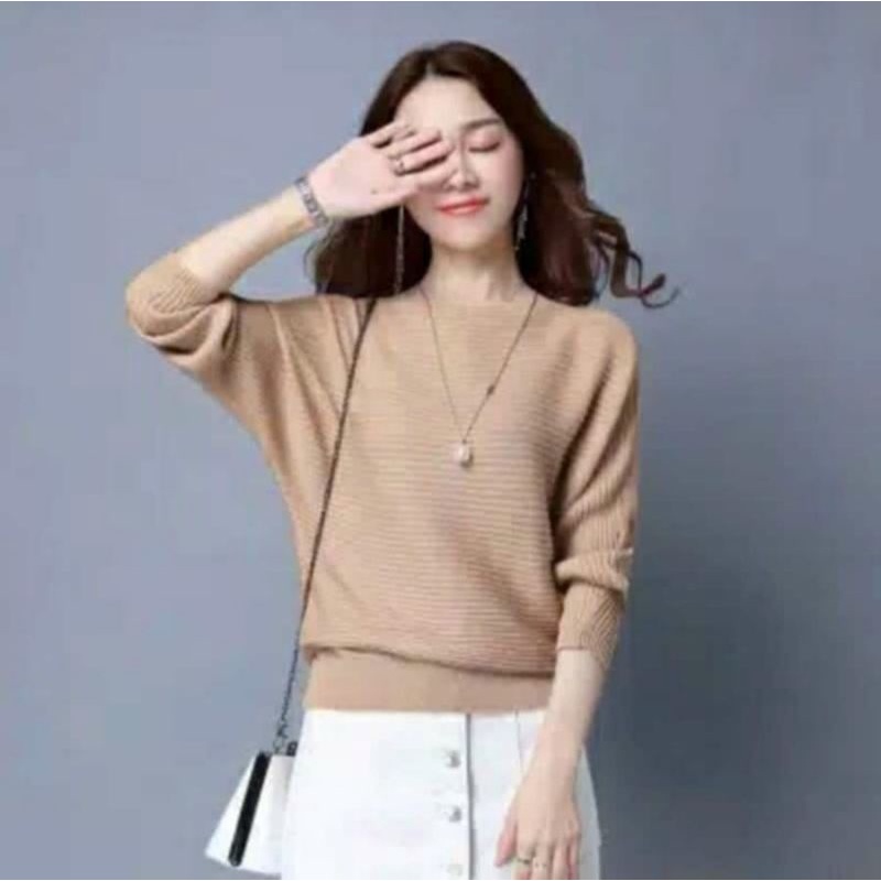 Sweater Rajut Batwing Kekinian - Kalong Rajut model terbaru - Cardigan Rajut Kalong terkini