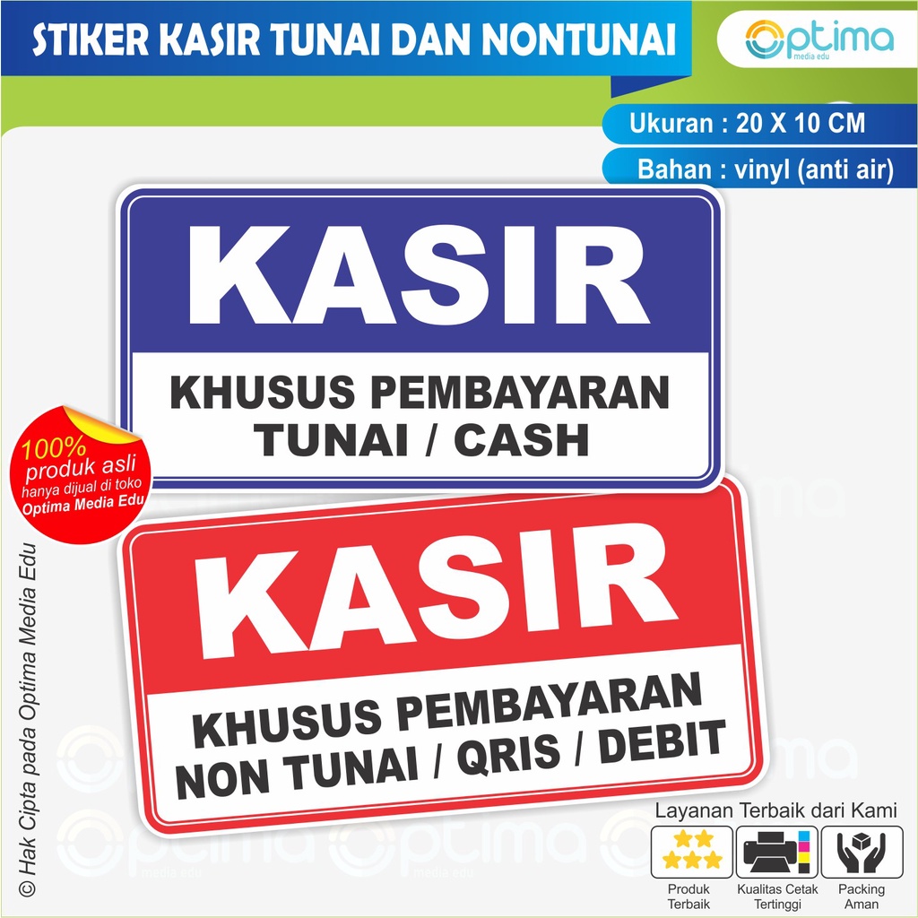 

STIKER KASIR KHUSUS PEMBAYARAN TUNAI DAN PEMBAYARAN NONTUNAI