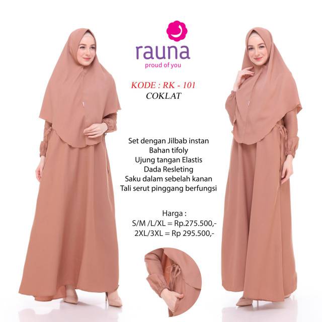 GAMIS SET TERBARU 2021 RAUNA RK-101 COKLAT