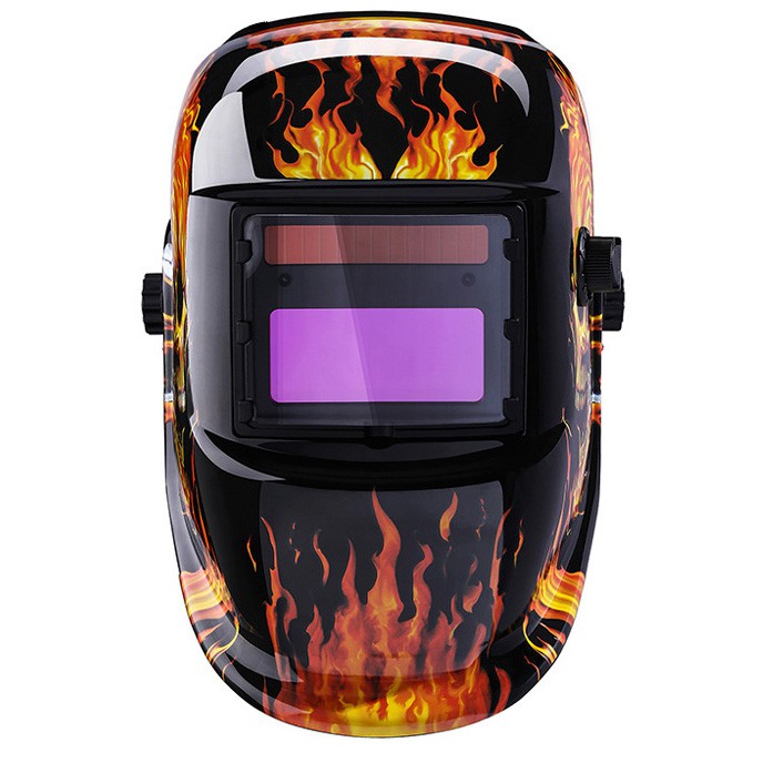 Helm Las Otomatis Auto Darkening Welding Helmet - MZ224 - OMOT9DOC Black/Orange