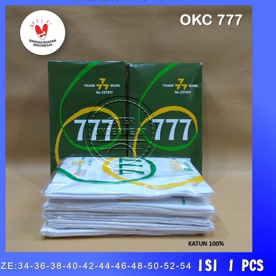KAOS OBLONG PRIA 777 KANCING OKC 777  ISI 1 Pcs BAHAN KATUN