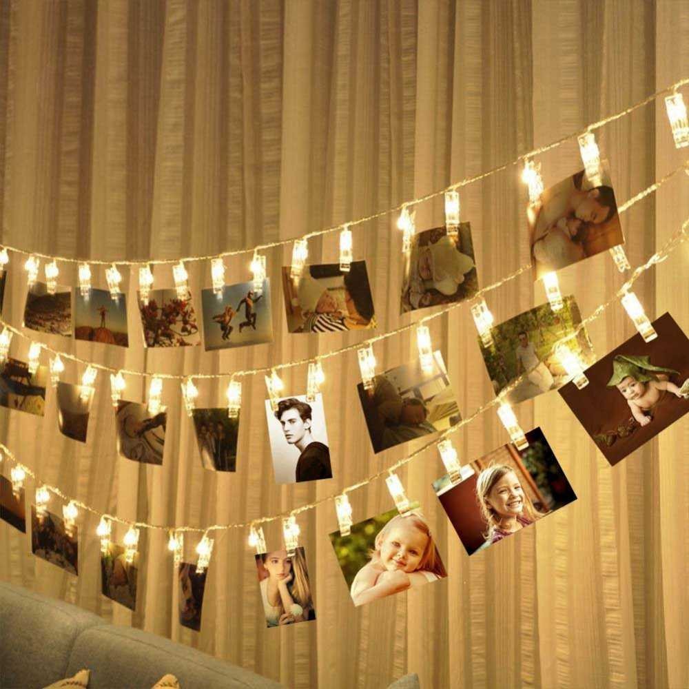 [COD] Lampu Hias Dekorasi Clip String Polaroid Holder 20 LED 2 Meter 3 Meter Warm White Warna Tumblr Lamp String Panjang Murah Hiasan Kamar Dekor Ulang Tahun Pernikahan Pesta Aesthetic Estetik