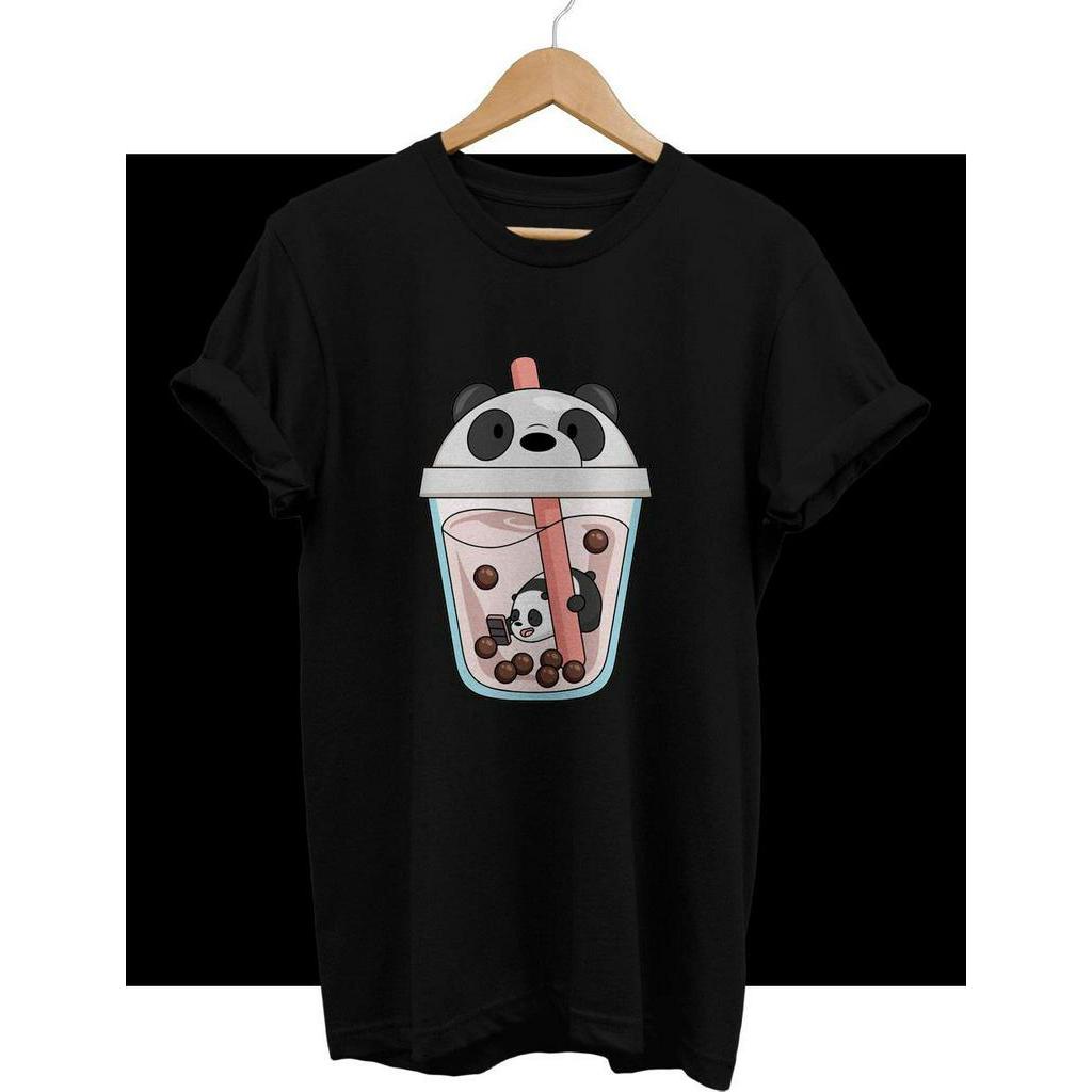 KAOS TSHIRT BOBA WE BARE  BEARS PANDA Boba drink BEAR COMBED 30S