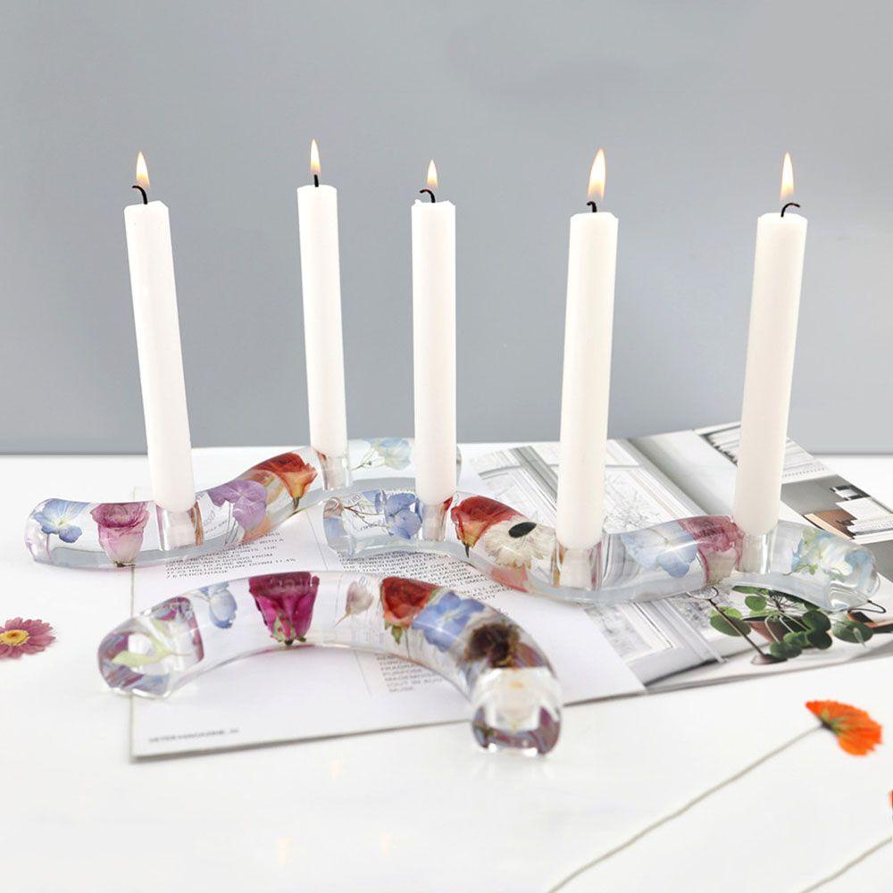 Preva Candle Holder Cetakan Silikon Alat Pembuat Rumah DIY Epoxy Resin Mold