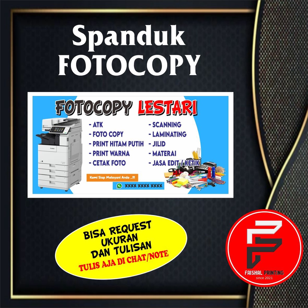 Spanduk Toko Fotocopy / Banner Fotocopy / Spanduk Kustom ukuran 2 x 1 meter
