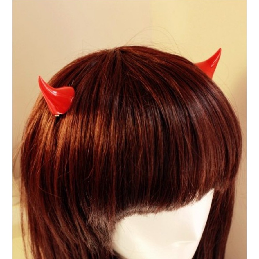 HP-19 hairpin litte devil tanduk iblis setan horn jepit rambut halloween aksesoris wanita