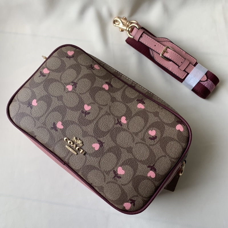 Coach Jes Crossbody In Signature Canvas With Heart Floral Print (C3239)