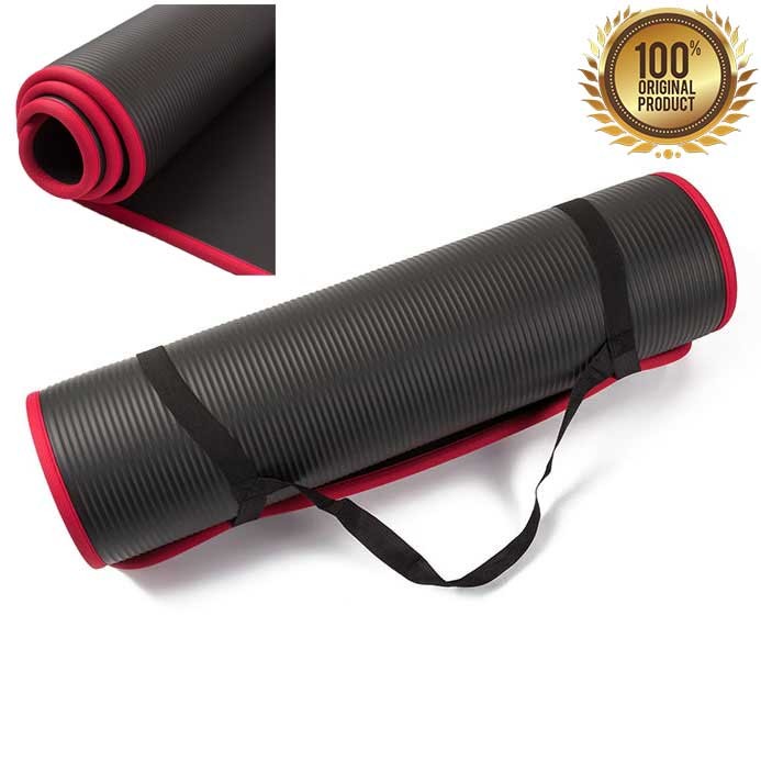 Matras Karpet Pilates Yoga Anti Slip TPE TEBAL 10mm - HITAM
