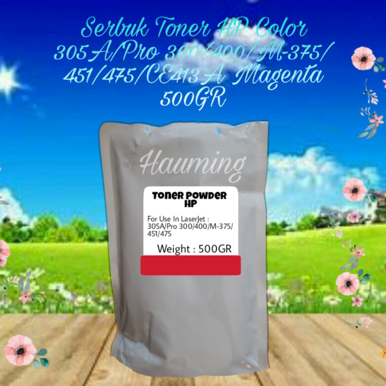 Serbuk Toner HP 305A M375 M451 M475 M375NW M451DN Pro 300 400 CE413A Magenta 500gr
