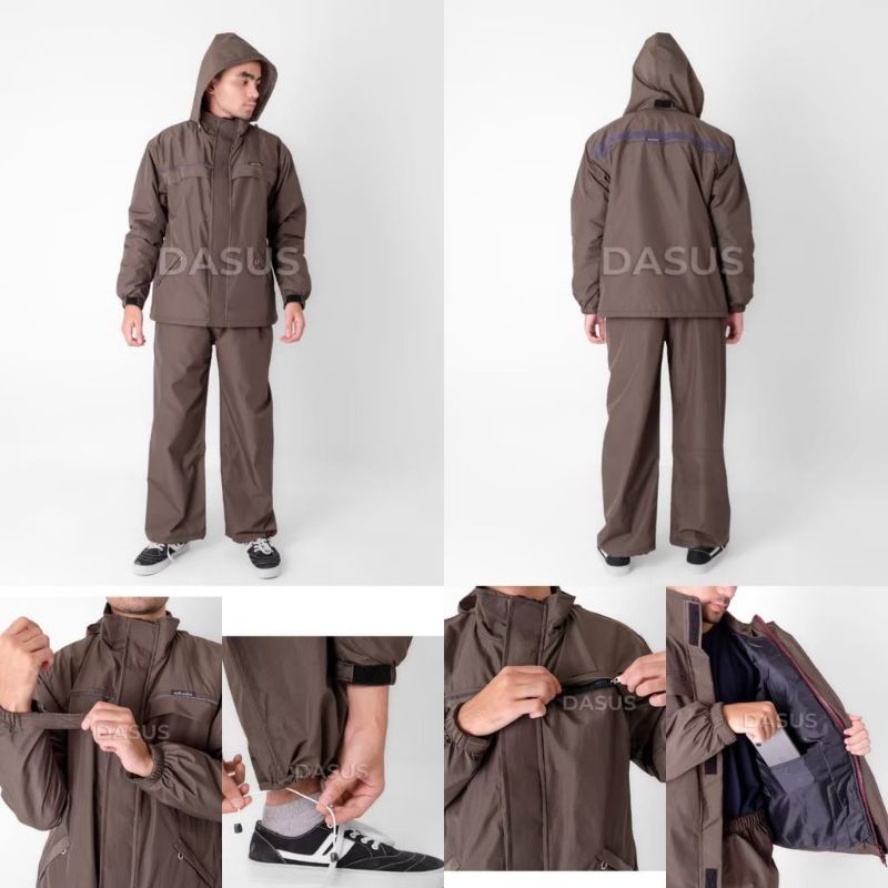 DASUS Jas Hujan Dasus Pria Import/Raincoat Dasus Import Pria Coklat