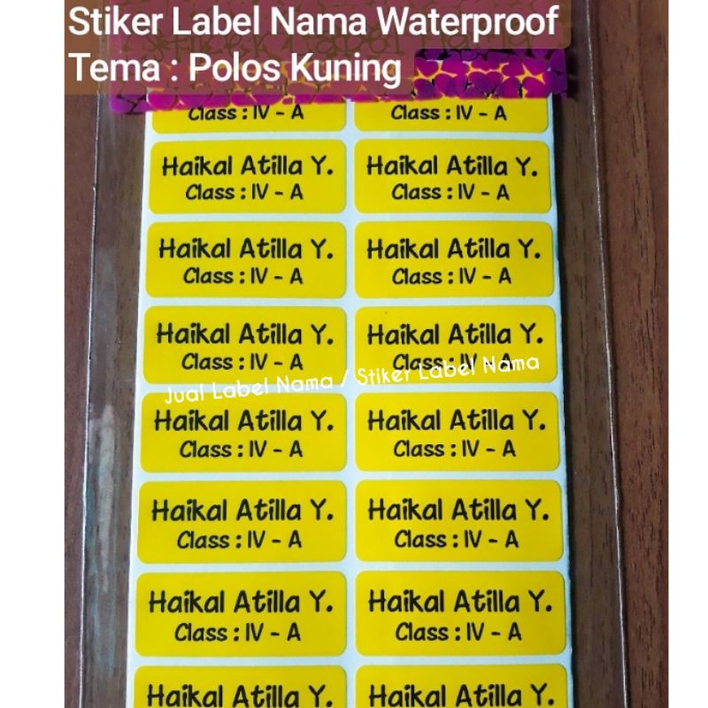 

POLOS KUNING ~ STIKER LABEL NAMA WATERPROOF / STIKER NAMA / STICKER LABEL / LABEL NAMA WATERPROOF