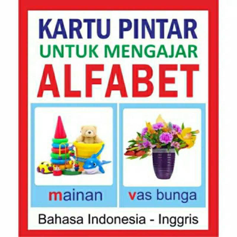 Kartu Pintar Alfabet / flashcard anak belajar abjad huruf