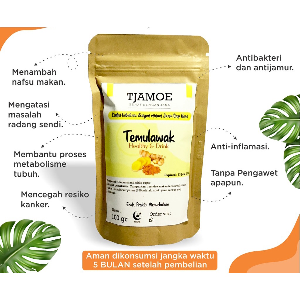 

TJAMOE SERBUK TEMULAWAK (INSTAN 100 GRAM /8X PEMAKAIAN)