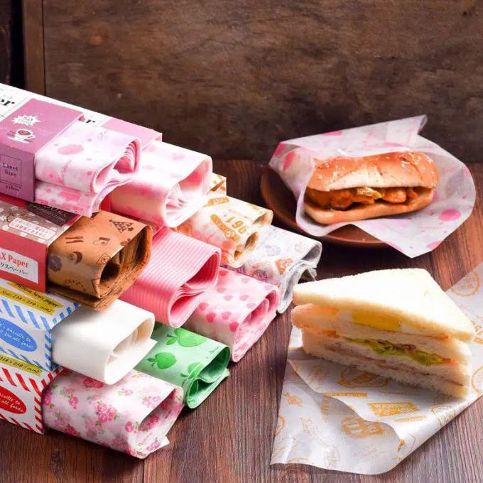 

PRODUK 50PCS WAX PAPER GREASE FOOD WRAPPING PAPER FOR BREAD SANDWICH OILPAPER - STAMP KUNING