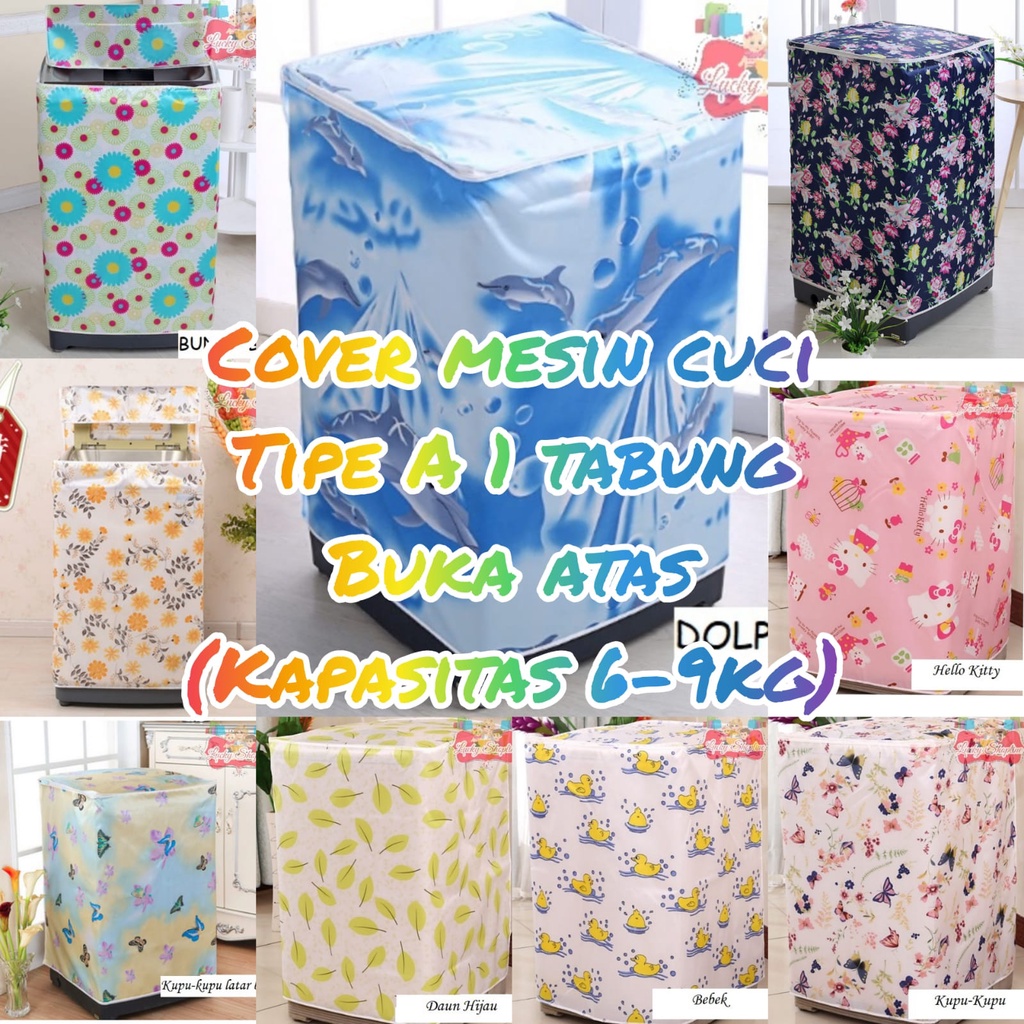 [BIG SALE] [TIPE A] 1 TABUNG BUKA ATAS] Cover Mesin Cuci Motif Bahan Satin MOTIF 1