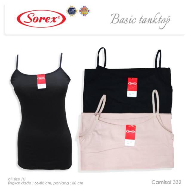 Sorex Tanktop Kamisol Katun 3322 || bahan impoer bagus IMPORT PANJANG HINGGA BAWAH - CAMISOL SINGLET SATU TALI SOREX 3322- TANK TOP WANITA TALI KECIL - BASIC ORIGINAL